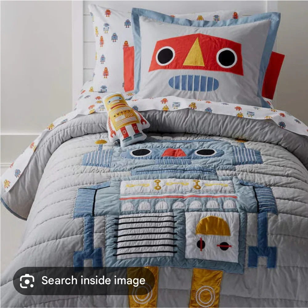 Crate & Barrel Robot Quilt and Shams